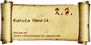 Katula Henrik névjegykártya